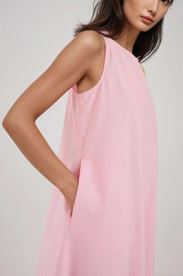 Mixray Collectie Crew Neck Mouwloze A-Lijn Maxi Jurk