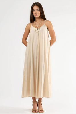 V-hals Midi Slipdress