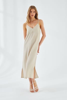 V-hals Split Midi-jurk