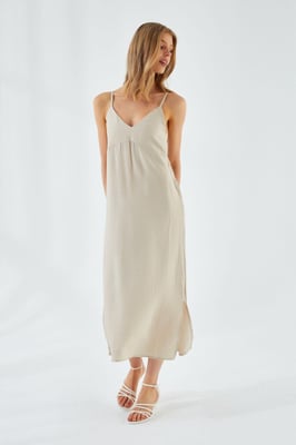 V-hals Split Midi-jurk