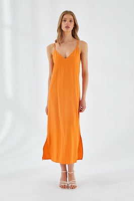 V-hals Split Midi-jurk