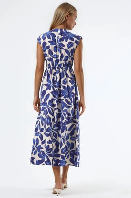 Florale V-hals Midi-jurk met Strikdetails
