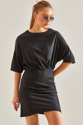 Comfort Fit Mini Jerseykleed met Ronde Hals
