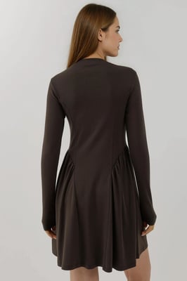 Zachte Textuur Bootnek Mini Jurk