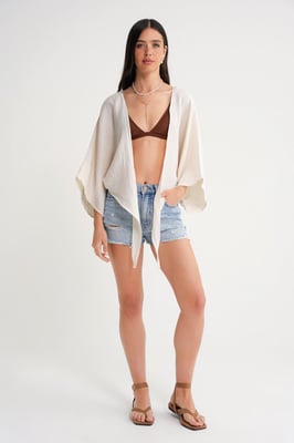 Textuur V-hals Bolero Blouse