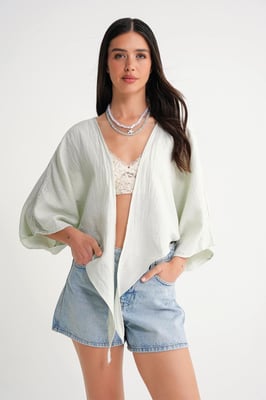 Gestructureerde V-hals Bolero Blouse