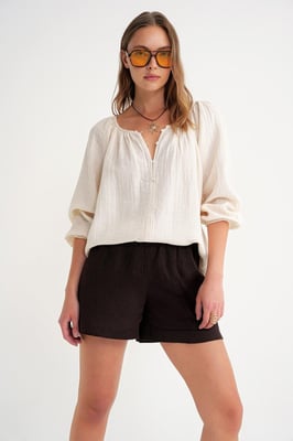 Geknoopte Mousseline Blouse