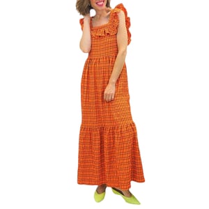 BRAVE SOUL CARLA Women Long Dress Checked Summer Holiday Ladies Beach Maxi Dress
