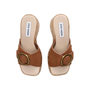 Suede Pedestal Brown Suede Sandals