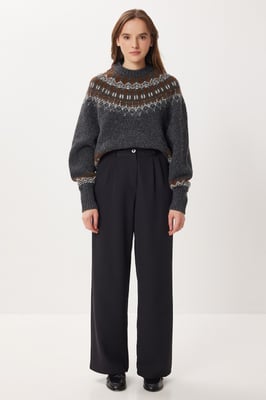 Hoge taille wijde palazzo broek