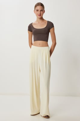Brede Pijpen Pull-On Palazzo Broek