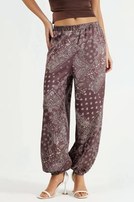 Geprinte Baggy Fit Elastische Leggings met Zakken