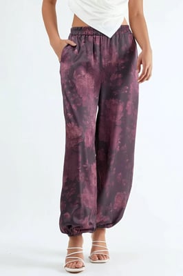 Patroon Baggy Fit Elastische Leggings met Zakjes