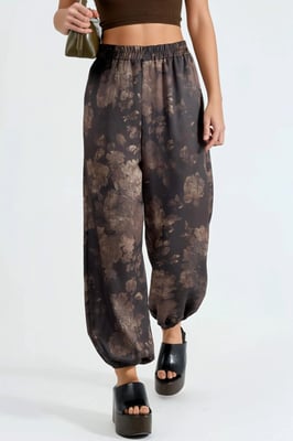 Patroon Baggy Fit Elastische Leggings met Zakken