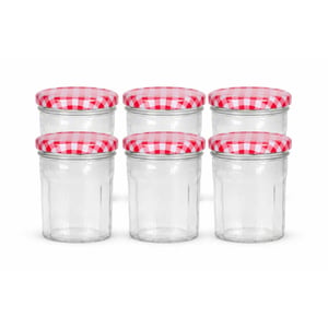 WDMT Set van 6 glazen jampotjes 300 ml met schroefdeksel – luchtdicht – herbruikbaar