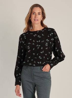 YEST Demetra Tops  Black Multi Colour