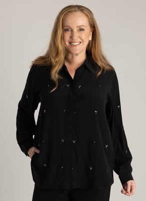 YEST CURVE Heike Tops  Black