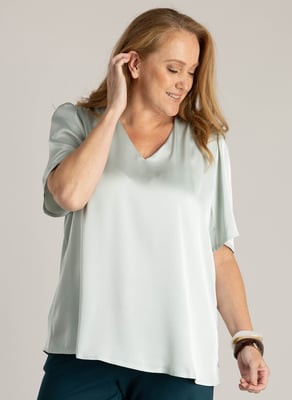 YEST CURVE Tjitske Essential Tops  Mint Grey
