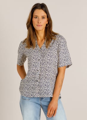 IVY BEAU Veere Tops  Off White/Night Blue