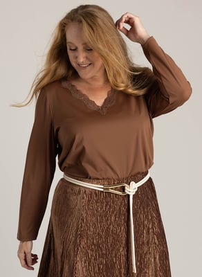 YEST CURVE Hulda Tops  Copper Brown