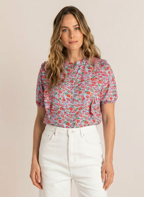 IVY BEAU Penny Tops  Light Blue/Multi