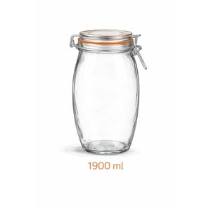 WDMT Weckpotten 1900 ml set van 6 – extra grote glazen voorraadpotten met