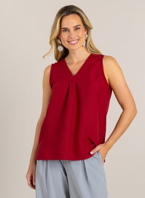 IVY BEAU Geneva Tops  Stone Red