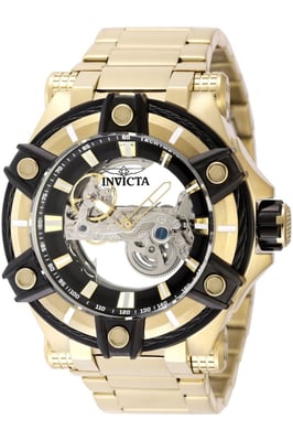 Invicta Bolt 49058 Herenhorloge - Automatisch Uurwerk - Roestvrij Staal met Zwarte Wijzerplaat - 52 mm
