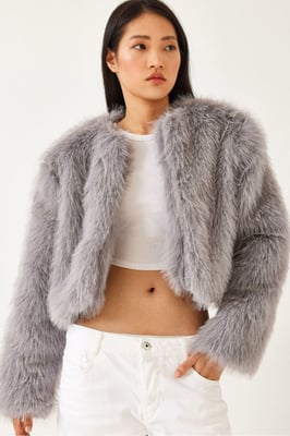 Boxy Crop Neppelsbont Jas