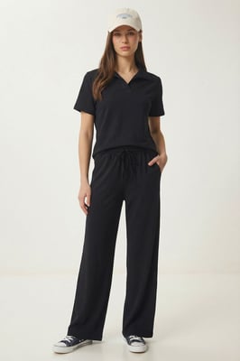 Middel hoge taille Polo Kraag Twee-delige Co-ord Set