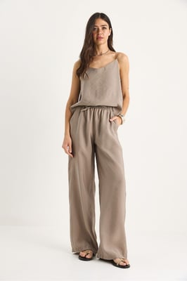 Utan ärm Camisole och Vida Byxor Koord Set