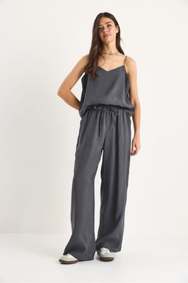 Utan ärm Camisole och Vida Byxor Koord Set