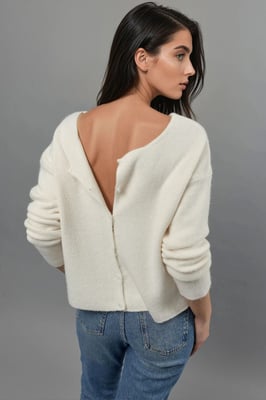 Ultra Zachte Crewneck Geknoopte Dubbelzijdige Cardigan