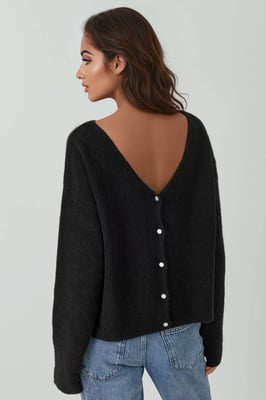 Ultra mjuk V-ringad knäppt dubbelanvänd cardigan