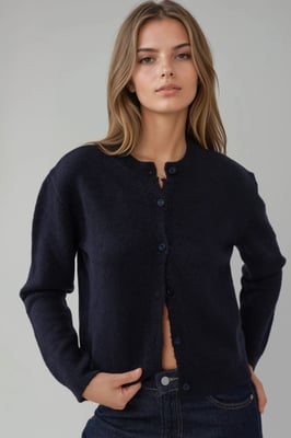 Ronde Hals Breigoed Zachte Touch Cardigan