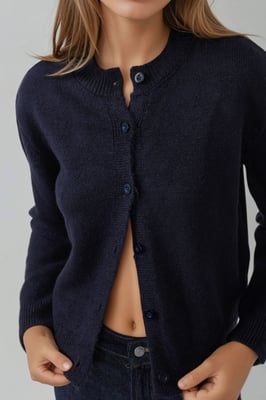 Ronde Hals Breigoed Zachte Touch Cardigan