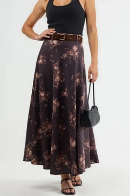 Hoog Heup Floral Ceintuur Maxi Rok