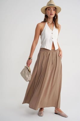 Hoge Taille Lange Rok met Zakken