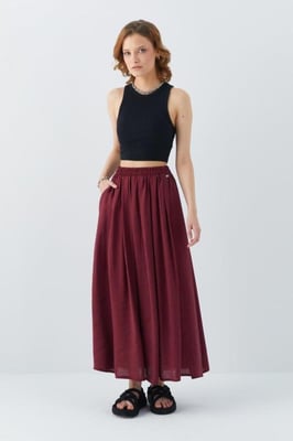 Hoge Taille Lange Rok met Zakken