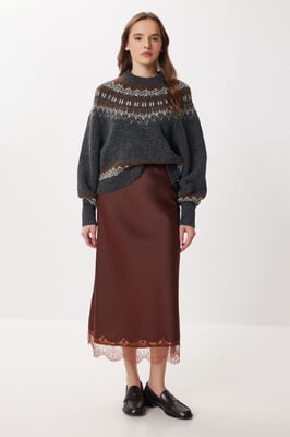 Pully Satin Lange Rok