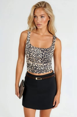 Hoge Taille Minirok met Riempje