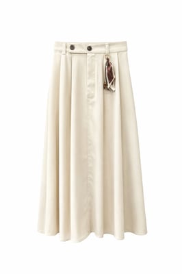 Höga Midjan A-Linjeformad Midi Kjol med Accessoarer