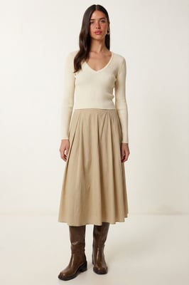 Hoge Taille A-Lijn Midi Rok