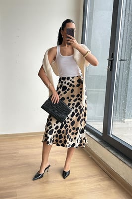 Luipaard Midi Rok