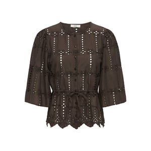 Jacqueline de Yong jojo 3/4 anglaise shirt wvn 15377530 chocolate brown