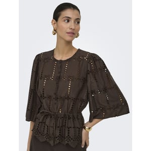 Jacqueline de Yong jojo 3/4 anglaise shirt wvn 15377530 chocolate brown
