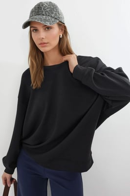 Ontspannen Pasvorm Crewneck Gebreide Sweater