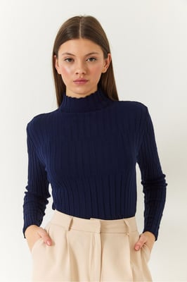 Tight Ribbad Polokrage Tröja