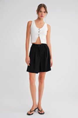 Hoge Taille Geknoopte Zak Shorts