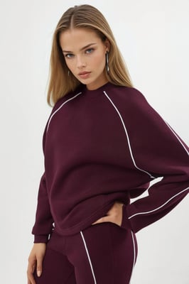 Contrasterende Banden Lange Mouw Sweatshirt